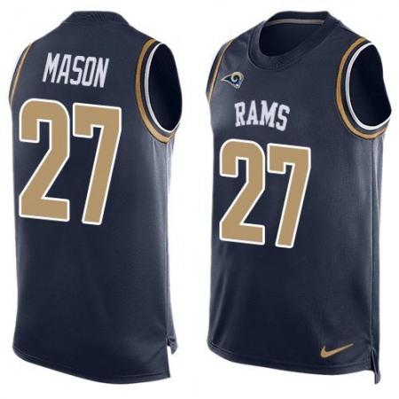Rams #27 Tre Mason Navy Blue Team Color Men's Stitched NFL Limited Tank Top Jersey