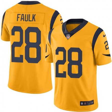 Rams #28 Marshall Faulk Gold Men's Stitched NFL Limited Rush Jersey