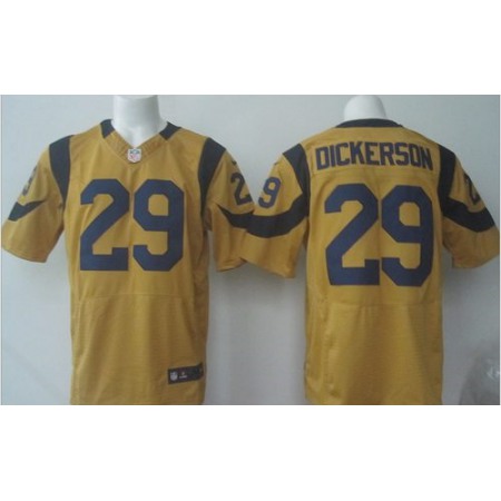 Rams #29 Eric Dickerson Gold Men's Stitched NFL Elite Rush Jersey