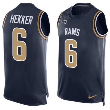 Rams #6 Johnny Hekker Navy Blue Team Color Men's Stitched NFL Limited Tank Top Jersey
