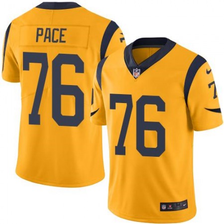 Rams #76 Orlando Pace Gold Men's Stitched NFL Limited Rush Jersey