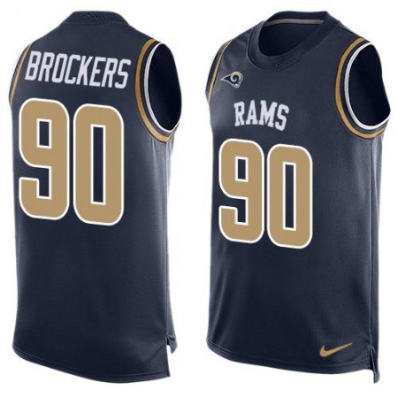 Rams #90 Michael Brockers Navy Blue Team Color Men's Stitched NFL Limited Tank Top Jersey