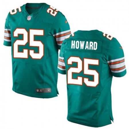 Dolphins #25 Xavien Howard Aqua Green Alternate Men's Stitched NFL Elite Jersey