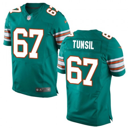 Dolphins #67 Laremy Tunsil Aqua Green Alternate Men's Stitched NFL Elite Jersey