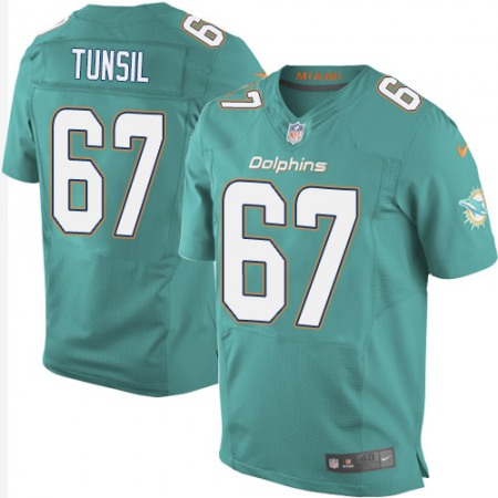 Dolphins #67 Laremy Tunsil Aqua Green Team Color Men's Stitched NFL New Elite Jersey