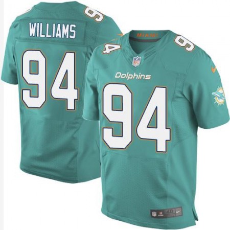 Dolphins #94 Mario Williams Aqua Green Team Color Men's Stitched NFL New Elite Jersey