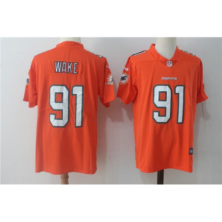 Men's Miami Dolphins #91 Cameron Wake Orange Vapor Untouchable Limited Stitched NFL Jersey
