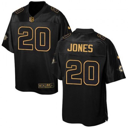 Dolphins #20 Reshad Jones Black Men's Stitched NFL Elite Pro Line Gold Collection Jersey