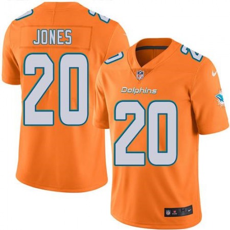Dolphins #20 Reshad Jones Orange Men's Stitched NFL Limited Rush Jersey