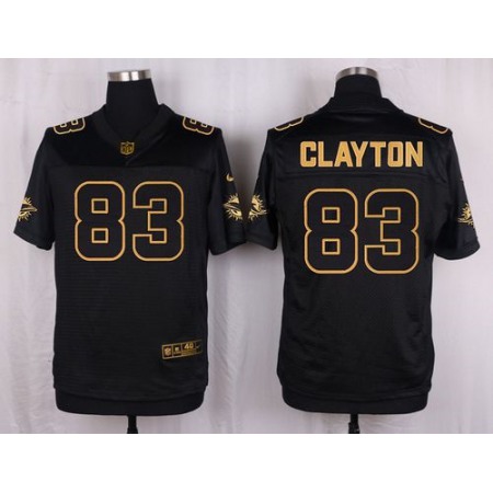 Dolphins #83 Mark Clayton Black Men's Stitched NFL Elite Pro Line Gold Collection Jersey