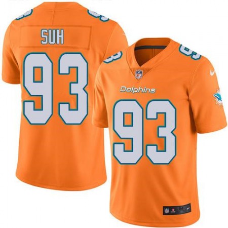 Dolphins #93 Ndamukong Suh Orange Men's Stitched NFL Limited Rush Jersey
