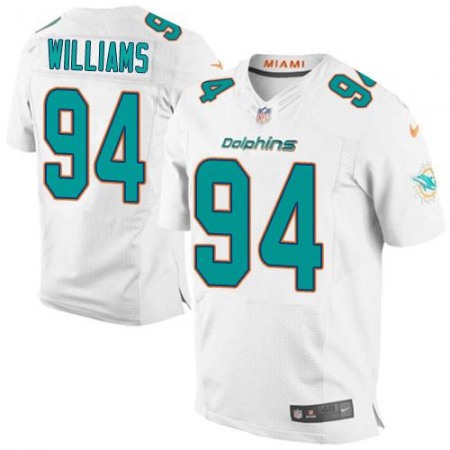 Dolphins #94 Mario Williams White Men's Stitched NFL New Elite Jersey