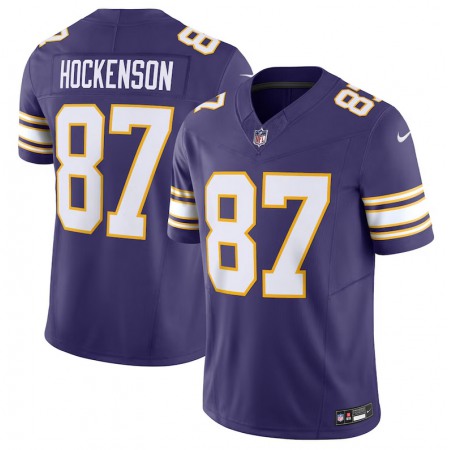 Men's Minnesota Vikings #87 T.J. Hockenson Purple 2023 F.U.S.E. Vapor Untouchable Limited Stitched Jersey