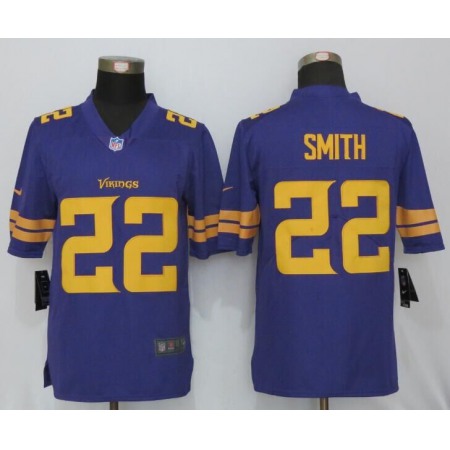Men's Vikings #22 Harrison Smith Purple Limited Rush Stitched NFL Jersey