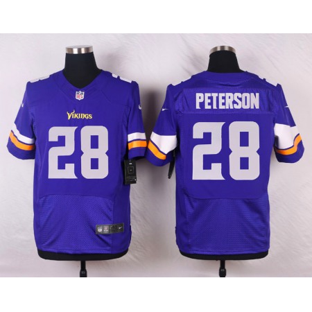 Vikings #28 Adrian Peterson Purple Team Color Men's Stitched NFL Elite Jersey