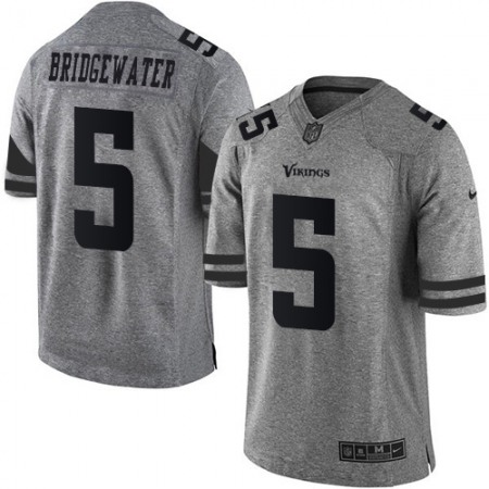 Vikings #5 Teddy Bridgewater Gray Men's Stitched NFL Limited Gridiron Gray Jersey