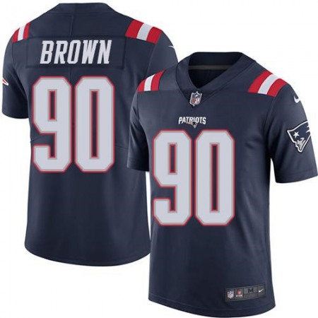Patriots #90 Malcom Brown Navy Blue Men's Stitched NFL Limited Rush Jersey