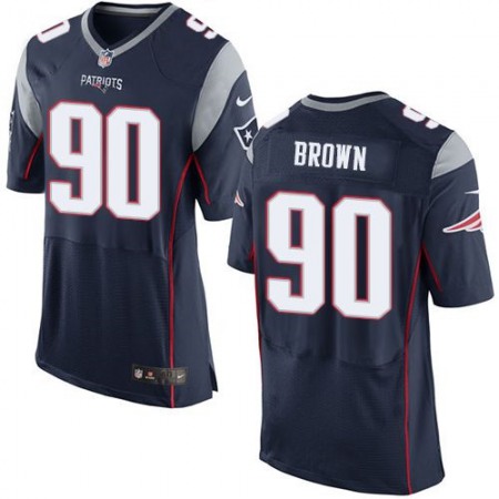 Patriots #90 Malcom Brown Navy Blue Team Color Men's Stitched NFL New Elite Jersey
