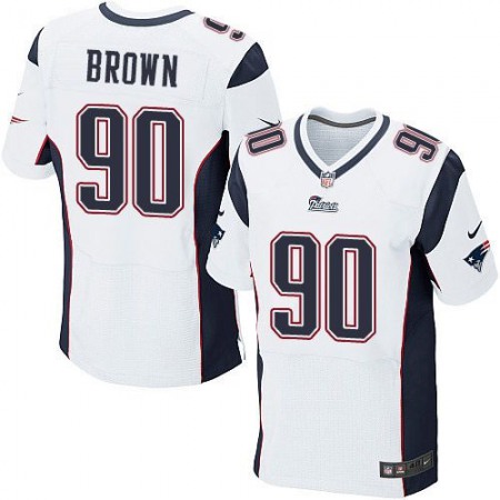 Patriots #90 Malcom Brown White Men's Stitched NFL Elite Jersey