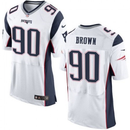 Patriots #90 Malcom Brown White Men's Stitched NFL New Elite Jersey
