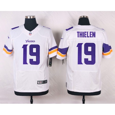 Vikings #19 Adam Thielen White Team Color Men's Stitched NFL Elite Jersey