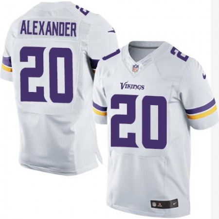 Vikings #20 Mackensie Alexander White Men's Stitched NFL Elite Jersey