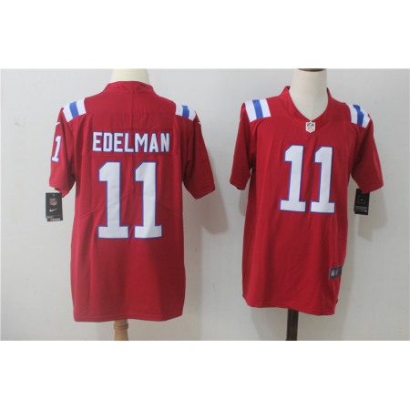 Men's New England Patriots #11 Julian Edelman Red Alternate Stitched NFL Vapor Untouchable Limited Jersey