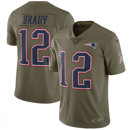 Men's New England Patriots #12 Tom Brady Olive Salute to Service Limited Stitched NFL Jersey