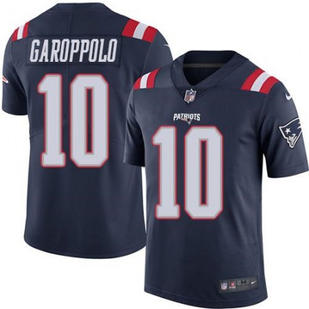 Patriots #10 Jimmy Garoppolo Navy Blue Men's Stitched NFL Limited Rush Jersey