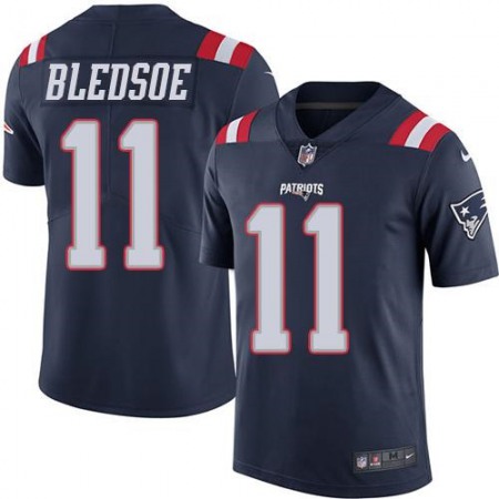 Patriots #11 Drew Bledsoe Navy Blue Men's Stitched NFL Limited Rush Jersey