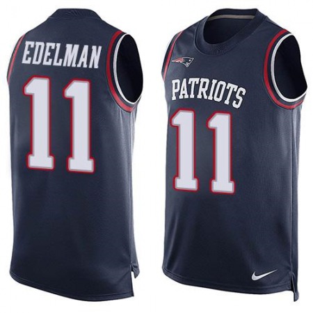 Patriots #11 Julian Edelman Navy Blue Team Color Men's Stitched NFL Limited Tank Top Jersey