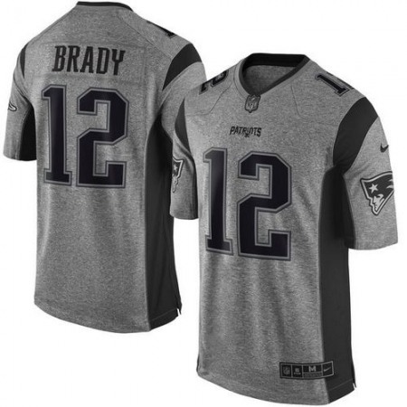 Patriots #12 Tom Brady Gray Men's Stitched NFL Limited Gridiron Gray Jersey