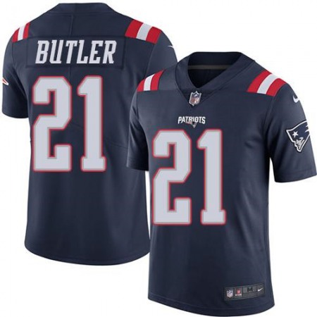 Patriots #21 Malcolm Butler Navy Blue Men's Stitched NFL Limited Rush Jersey