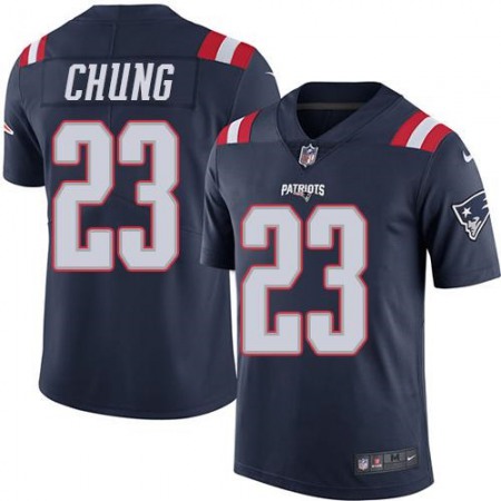 Patriots #23 Patrick Chung Navy Blue Men's Stitched NFL Limited Rush Jersey