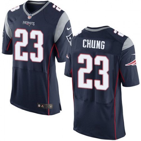 Patriots #23 Patrick Chung Navy Blue Team Color Men's Stitched NFL New Elite Jersey