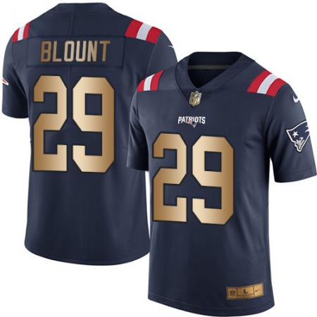 Patriots #29 LeGarrette Blount Navy Blue Men's Stitched NFL Limited Gold Rush Jersey