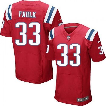 Patriots #33 Kevin Faulk Red Alternate Men's Stitched NFL Elite Jersey