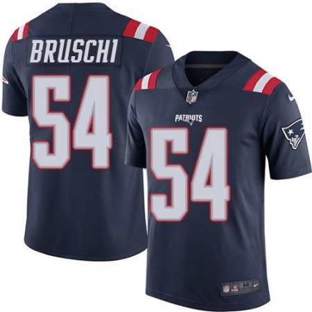 Patriots #54 Tedy Bruschi Navy Blue Men's Stitched NFL Limited Rush Jersey