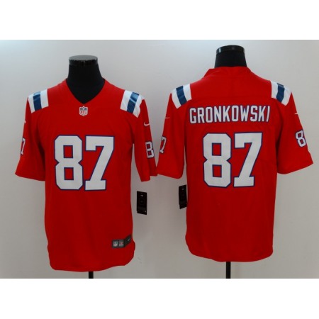 Men's New England Patriots #87 Rob Gronkowski Red Vapor Untouchable Limited Stitched NFL Jersey