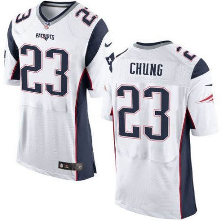 Patriots #23 Patrick Chung White Men's Stitched NFL New Elite Jersey
