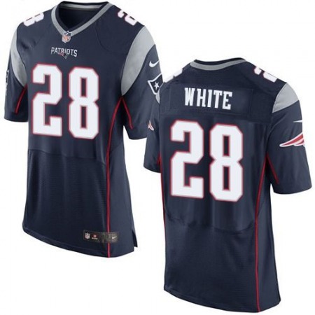Patriots #28 James White Navy Blue Team Color Men's Stitched NFL New Elite Jersey