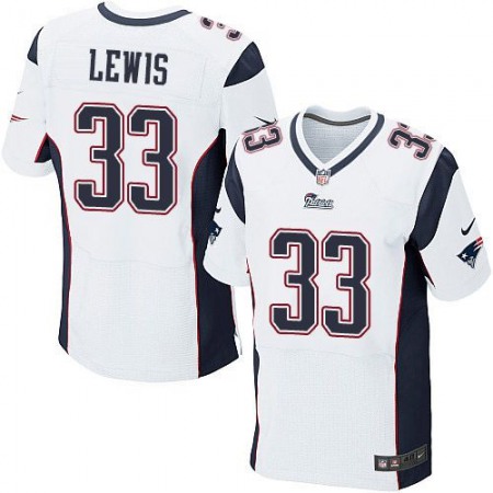 Patriots #33 Dion Lewis White Men's Stitched NFL Elite Jersey