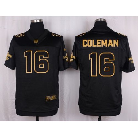 Saints #16 Brandon Coleman Black Men's Stitched NFL Elite Pro Line Gold Collection Jersey