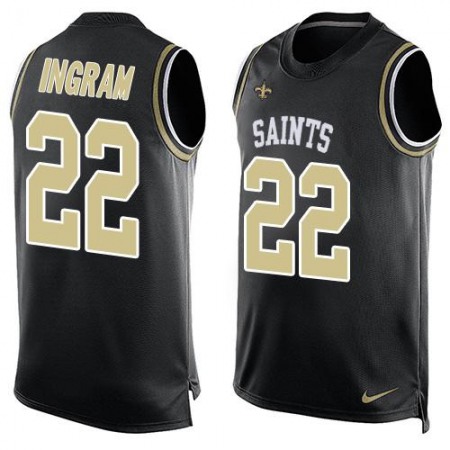 Saints #22 Mark Ingram Black Team Color Men's Stitched NFL Limited Tank Top Jersey