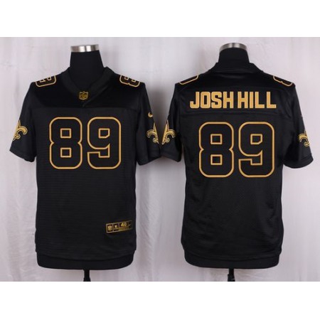 Saints #89 Josh Hill Black Men's Stitched NFL Elite Pro Line Gold Collection Jersey