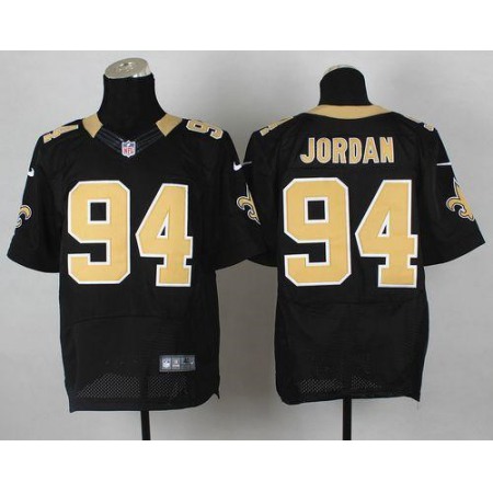 Saints #94 Cameron Jordan Black Team Color Men's Stitched NFL Elite Jersey