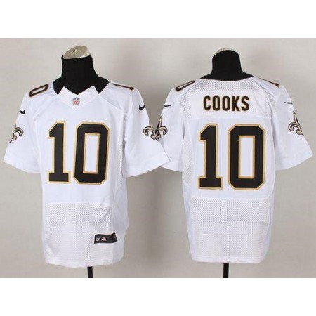 Saints #10 Brandin Cooks White Men's Stitched NFL Elite Jersey
