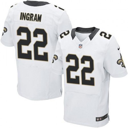 Saints #22 Mark Ingram White Men's Stitched NFL Elite Jersey