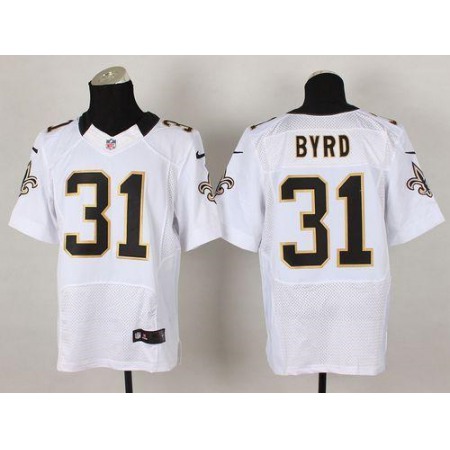 Saints #31 Jairus Byrd White Men's Stitched NFL Elite Jersey