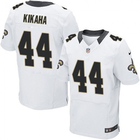 Saints #44 Hau'oli Kikaha White Men's Stitched NFL Elite Jersey